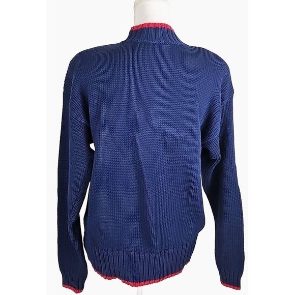 Vintage Lizwear ~Woman Size M~ Blue/White Embroidered Sweater Colorful NWT. - Picture 10 of 12
